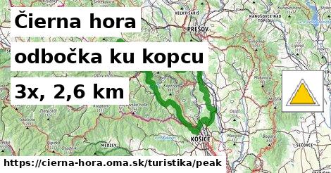 Čierna hora Turistické trasy odbočka ku kopcu 