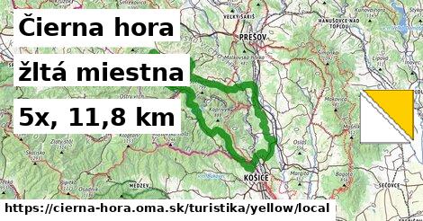 Čierna hora Turistické trasy žltá miestna