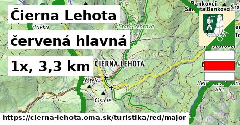 Čierna Lehota Turistické trasy červená hlavná