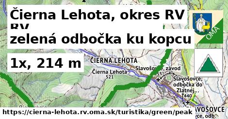Čierna Lehota, okres RV Turistické trasy zelená odbočka ku kopcu