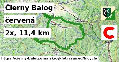 Čierny Balog Cyklotrasy červená bicycle