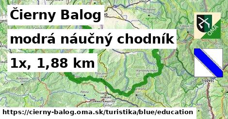 Čierny Balog Turistické trasy modrá náučný chodník