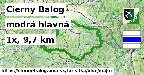 Čierny Balog Turistické trasy modrá hlavná