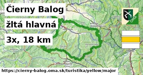 Čierny Balog Turistické trasy žltá hlavná