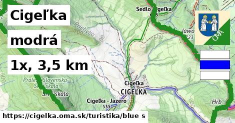 Cigeľka Turistické trasy modrá 