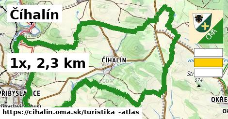 Číhalín Turistické trasy  