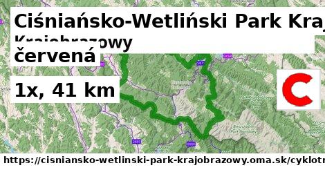 Ciśniańsko-Wetliński Park Krajobrazowy Cyklotrasy červená bicycle