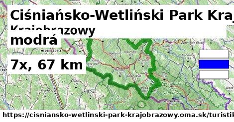 Ciśniańsko-Wetliński Park Krajobrazowy Turistické trasy modrá iná