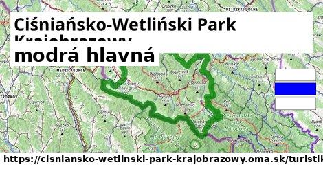 Ciśniańsko-Wetliński Park Krajobrazowy Turistické trasy modrá hlavná