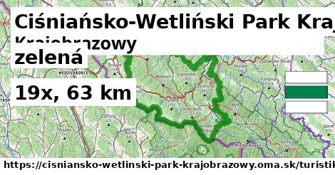 Ciśniańsko-Wetliński Park Krajobrazowy Turistické trasy zelená 