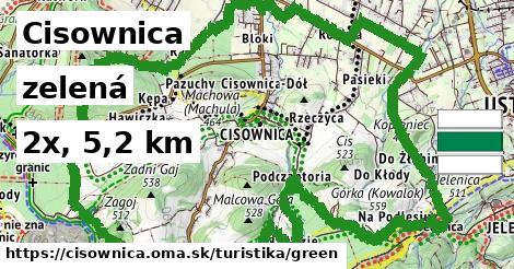 Cisownica Turistické trasy zelená 