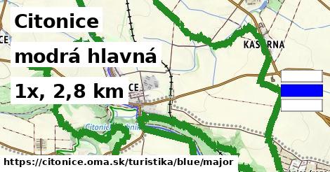 Citonice Turistické trasy modrá hlavná