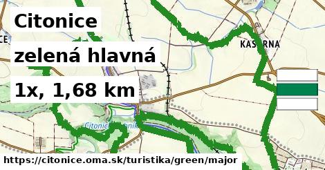 Citonice Turistické trasy zelená hlavná