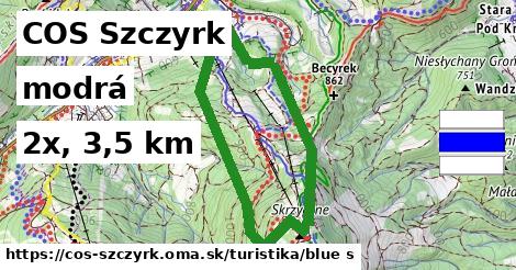 COS Szczyrk Turistické trasy modrá 