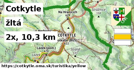Cotkytle Turistické trasy žltá 
