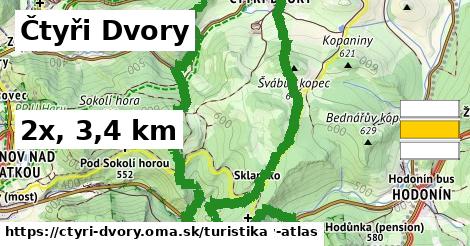 Čtyři Dvory Turistické trasy  