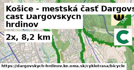 Košice - mestská časť Dargovských hrdinov Cyklotrasy bicycle 