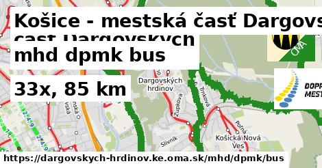 Košice - mestská časť Dargovských hrdinov Doprava dpmk bus