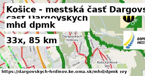 Košice - mestská časť Dargovských hrdinov Doprava dpmk 