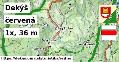 Dekýš Turistické trasy červená 