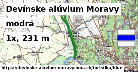 Devínske alúvium Moravy Turistické trasy modrá 