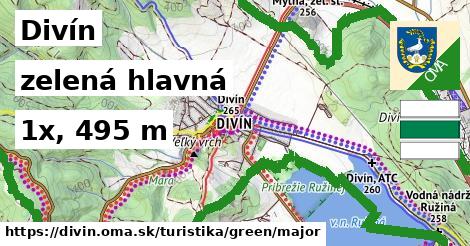 Divín Turistické trasy zelená hlavná