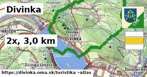 Divinka Turistické trasy  