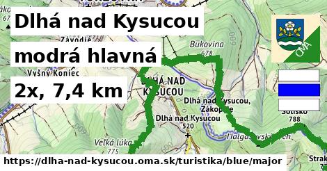 Dlhá nad Kysucou Turistické trasy modrá hlavná