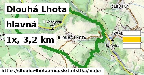 Dlouhá Lhota Turistické trasy hlavná 
