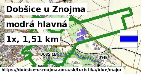 Dobšice u Znojma Turistické trasy modrá hlavná