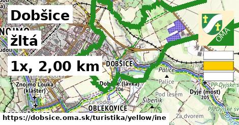 Dobšice Turistické trasy žltá iná