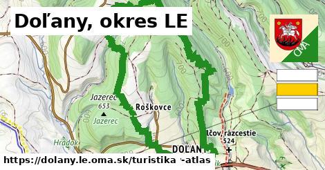 Doľany, okres LE Turistické trasy  