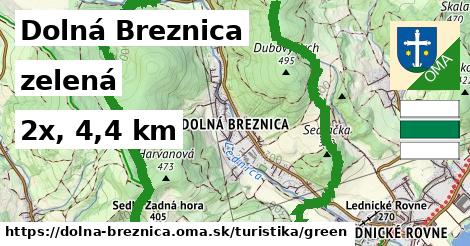 Dolná Breznica Turistické trasy zelená 