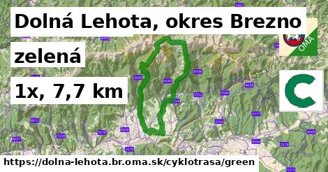 Dolná Lehota, okres Brezno Cyklotrasy zelená 
