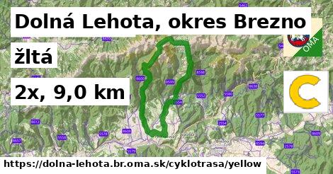 Dolná Lehota, okres Brezno Cyklotrasy žltá 