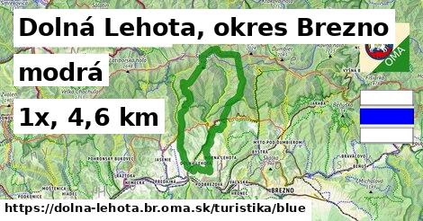 Dolná Lehota, okres Brezno Turistické trasy modrá 