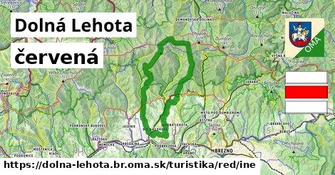 Dolná Lehota, okres Brezno Turistické trasy červená iná