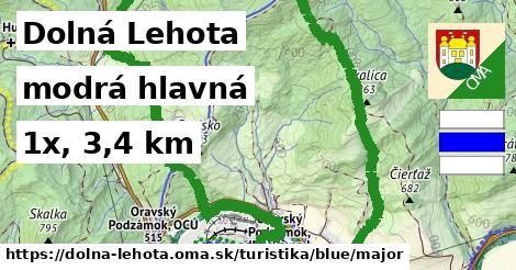 Dolná Lehota Turistické trasy modrá hlavná