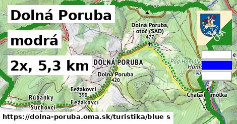 Dolná Poruba Turistické trasy modrá 