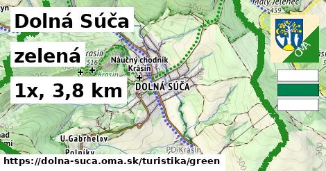 Dolná Súča Turistické trasy zelená 