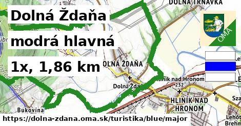 Dolná Ždaňa Turistické trasy modrá hlavná