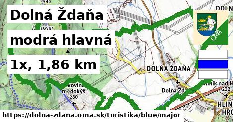 Dolná Ždaňa Turistické trasy modrá hlavná