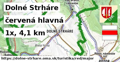 Dolné Strháre Turistické trasy červená hlavná