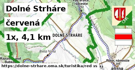 Dolné Strháre Turistické trasy červená 