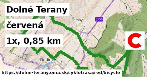 Dolné Terany Cyklotrasy červená bicycle