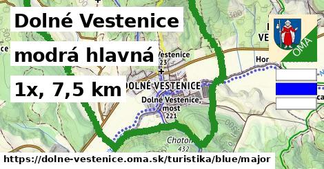 Dolné Vestenice Turistické trasy modrá hlavná
