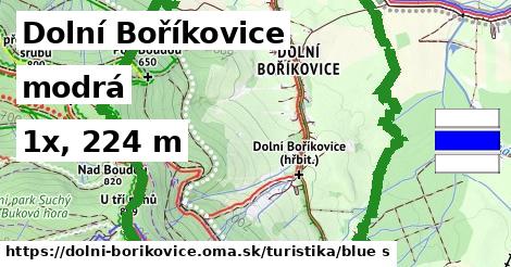 Dolní Boříkovice Turistické trasy modrá 