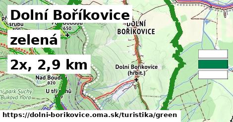 Dolní Boříkovice Turistické trasy zelená 