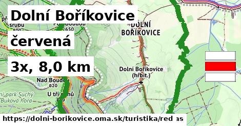 Dolní Boříkovice Turistické trasy červená 