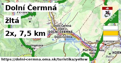 Dolní Čermná Turistické trasy žltá 